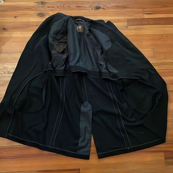 Hickey Freeman Black Pinstripe Wool Cashmere Classic Overcoat Mens 40R - Picture 3 of 10